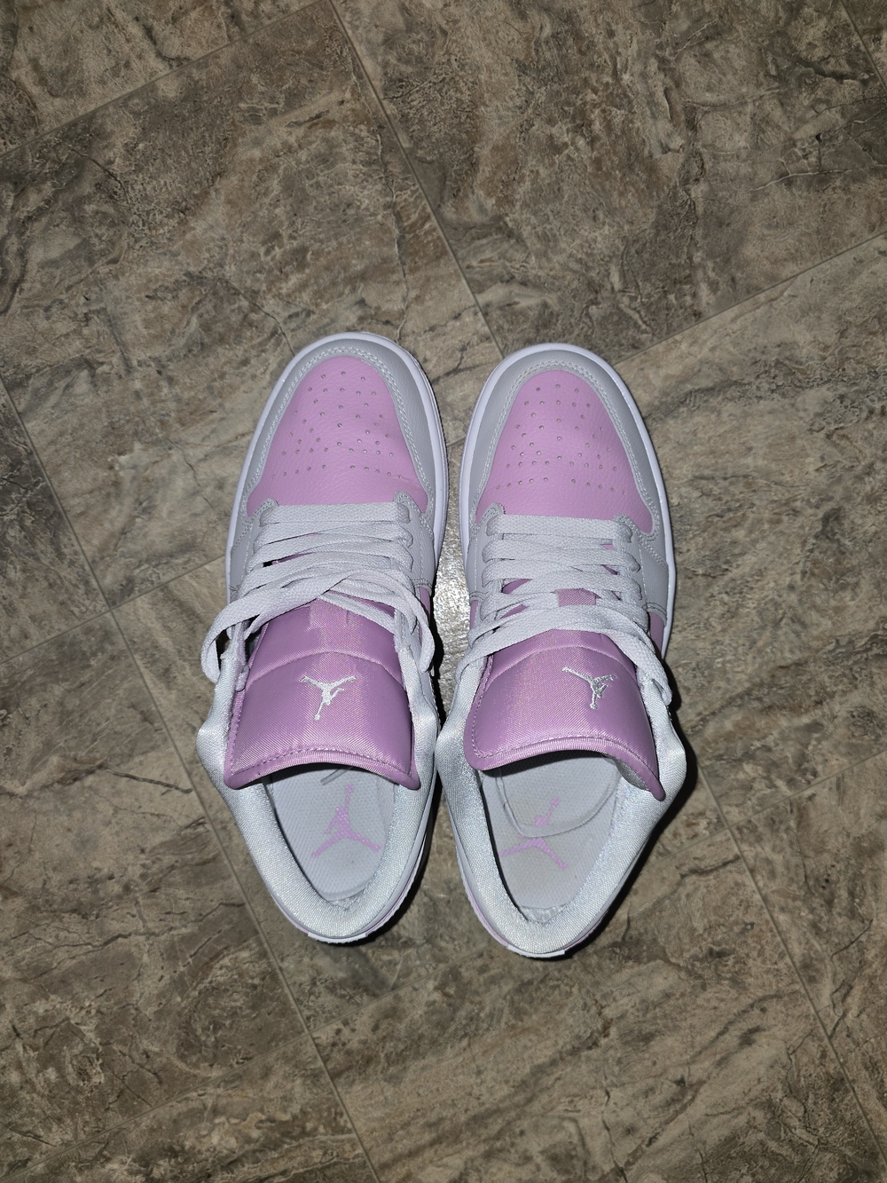 Jordan Women's Low-Top Sneakers in Pink and White
